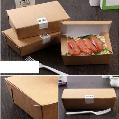 Disposable Microwave Safe Paper Bento Lunch Box Folding Food Container