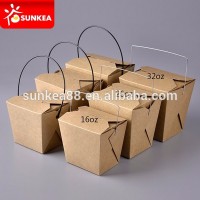 Disposable paper take away noodle box with handle