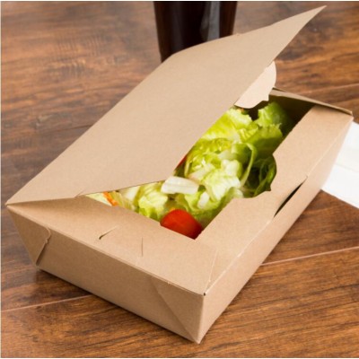 Large oil-proof brown salad food paper packaging craft box