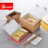 Disposable paper lunch food packing box design